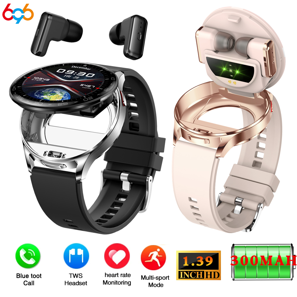 Smartwatch Noise Watches For Women - 男性と女性のためのtwsヘッドセットスマートウォッチ、スポーツ、フィットネス、心拍数、健康、イヤホン、ノイズリダクション、音楽スマートウォッチ、1.39インチ、2 in 1