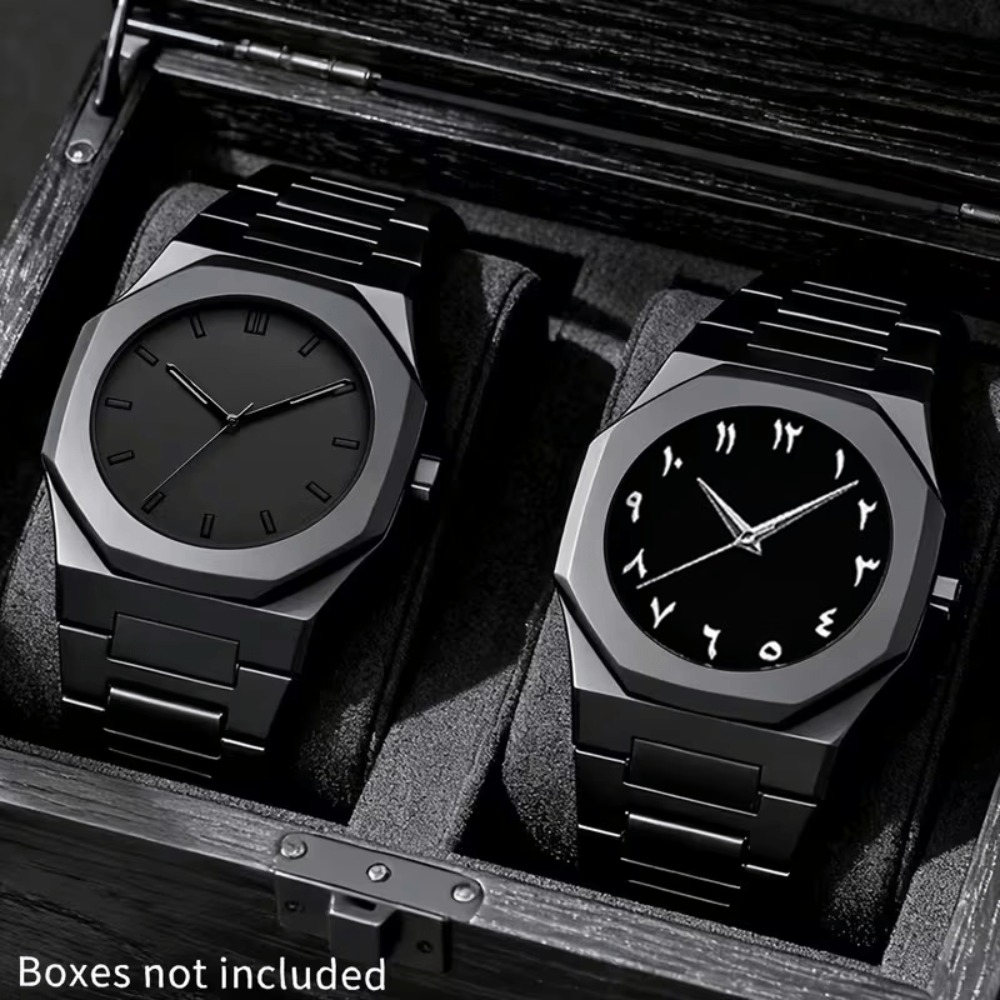 Smartwatch Watches Birthday Gift For Men - 2個セット腕時計、ファッションクォーツ腕時計、日常使いに最適、休日や誕生日プレゼントに最適、男性と女性向け