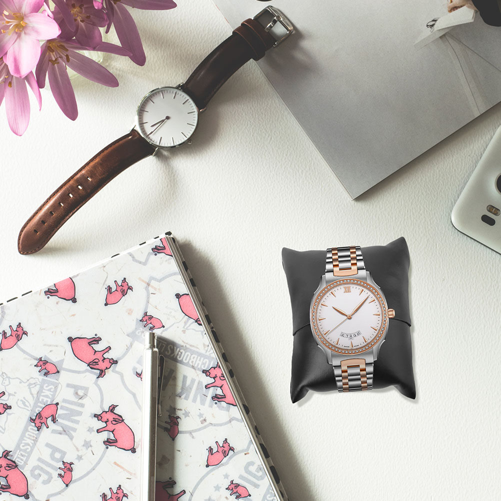 Watch Display Pillow - 12個入り腕時計ディスプレイ枕 PUジュエリークッション 腕時計、ブレスレット、アンクレット用 整理収納 ポータブル 軽量