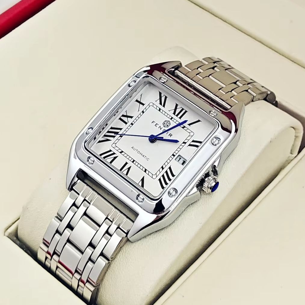 Smartwatch Watches Best Gift For Men - 男性用高級クォーツ時計、カレンダー表示、ステンレススチールストラップ、高級小型スクエアメンズウォッチ、スタイリッシュなビジネスカジュアル多用途トレンディメンズ腕時計、彼への最高の贈り物