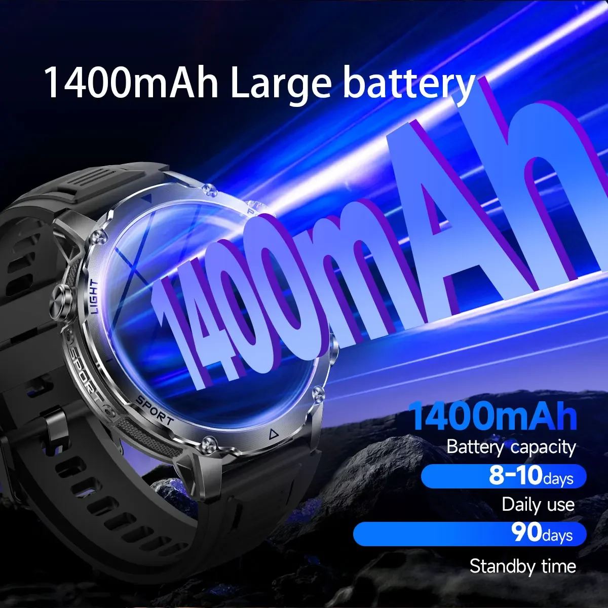 ブランド + 1400mAh ビッグバッテリー スマートウォ - Smartwatch Watches Brands For Men のレビューと価格