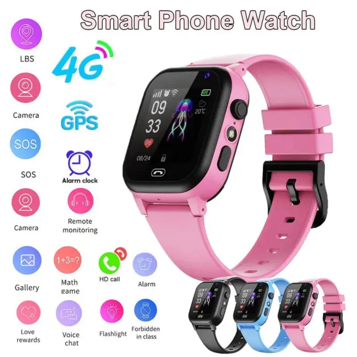 キッズスマートウォッチ 4 グラム多機能防水 SOS GPS - Watch Display Pillow のレビューと価格