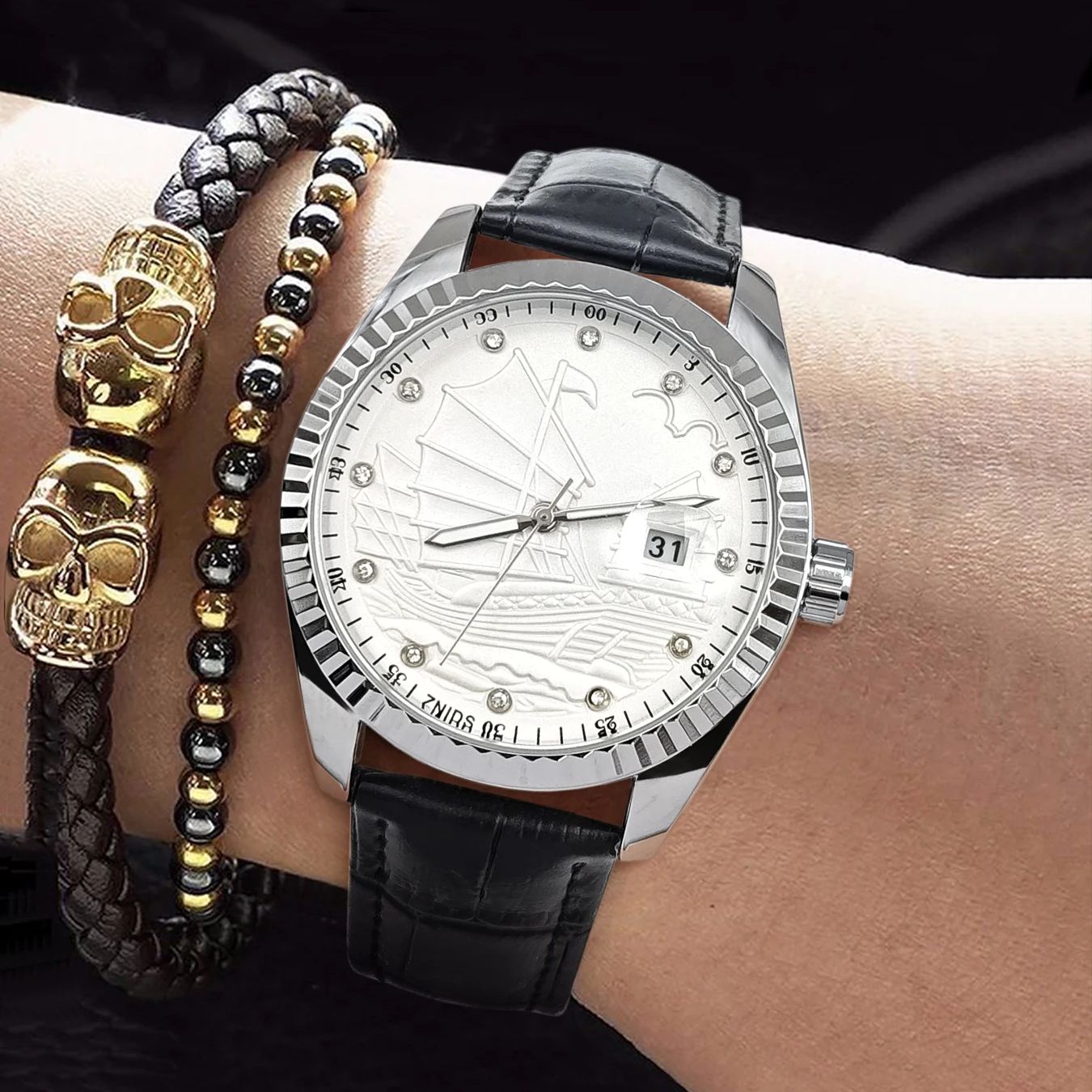 ヨーロッパとアメリカのスタイルのヨットシリーズの高級高級メン - Smartwatch Watches Best Gift For Men のレビューと価格