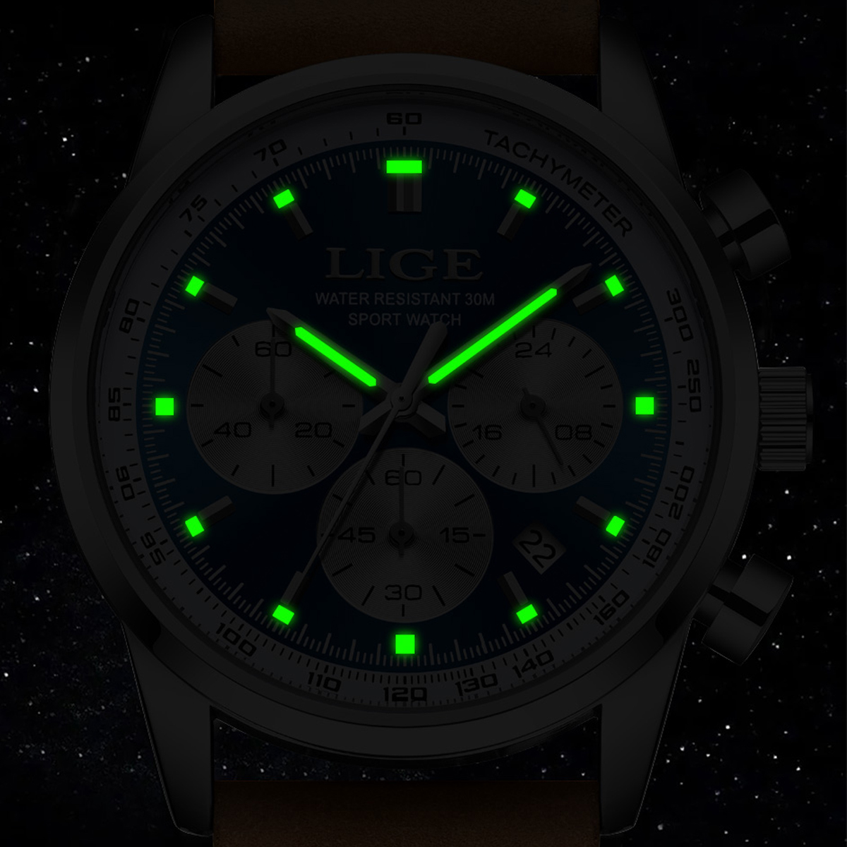LIGE トップブランドメンズクォーツ時計防水発光クロノグラ - Smartwatch Watches Brands For Men のレビューと価格