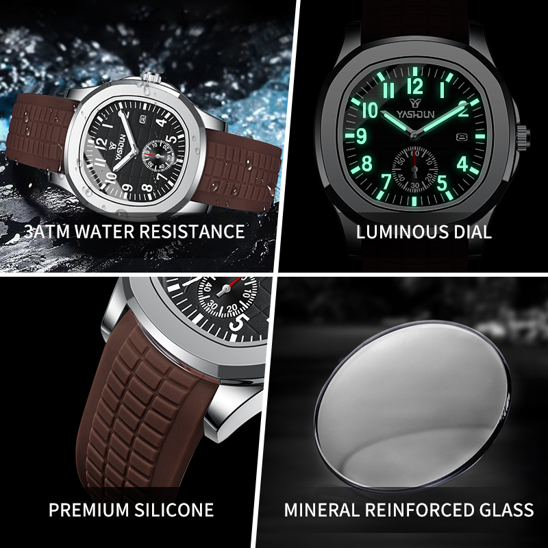 ブランドスポーツメンズ腕時計ビジネス防水男性時計発光シリコン - Smartwatch Watches Brands For Men のレビューと価格
